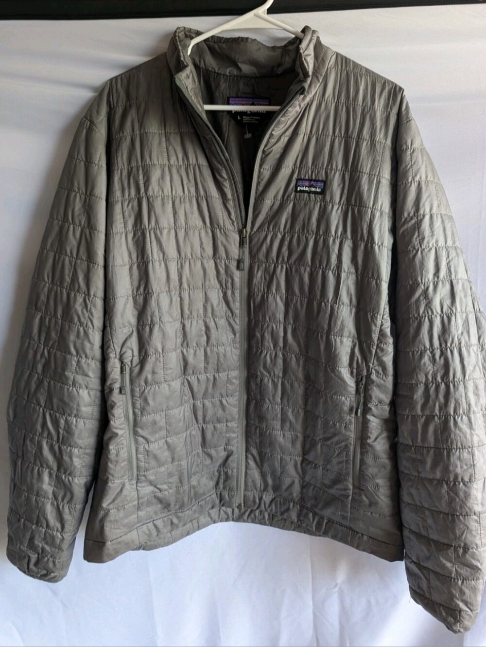 Patagonia Nano Jacket quilted Down Full Zip Hiking Outdoor Men size Large Gray